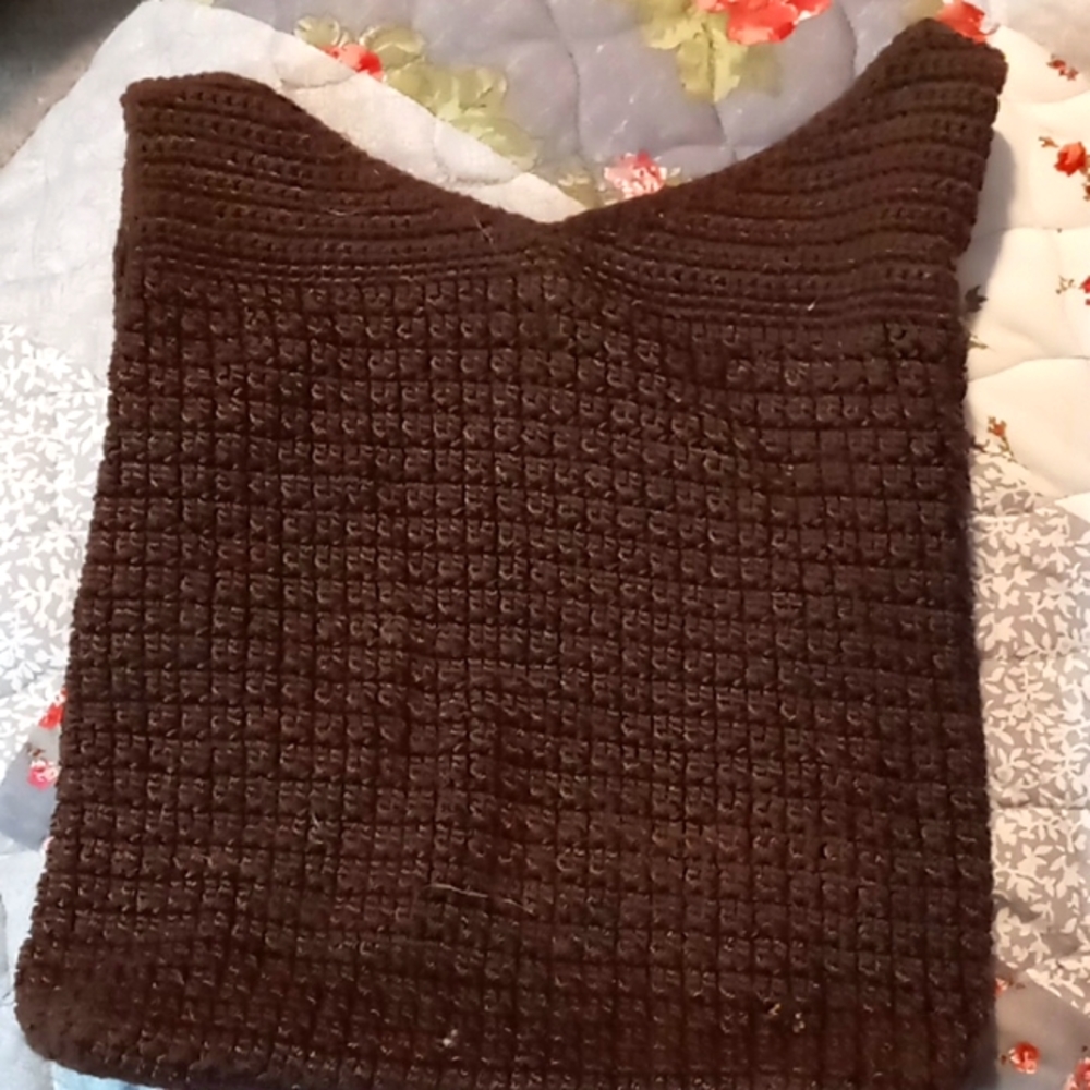 Brown crocheted purse